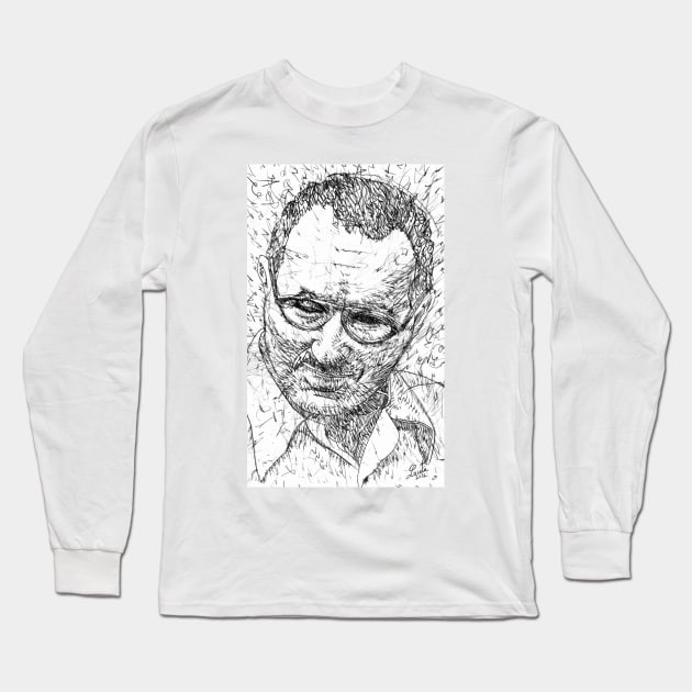 BERTOLT BRECHT - black and white pencil portrait .1 Long Sleeve T-Shirt by lautir